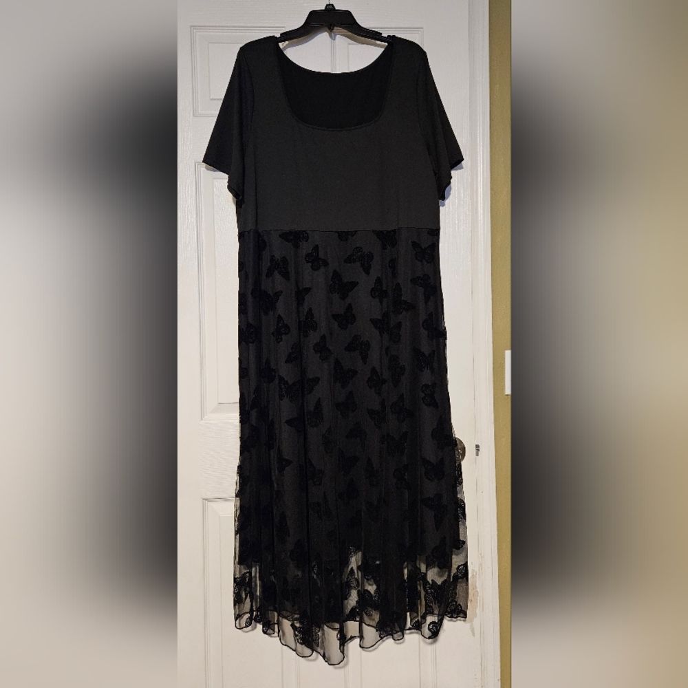 Black butterfly dress